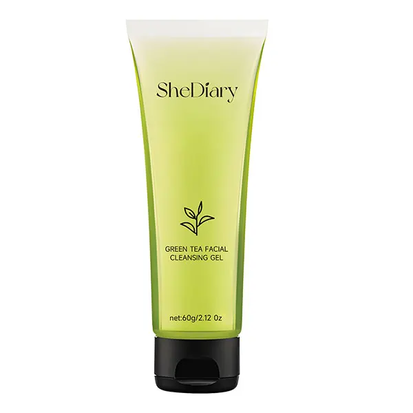 SheDiary Private Label Facial Cleanser Vegan and Herbal Hydrating Green Tea Face Wash with Amino Acid and Vitamin E Gentle Gel