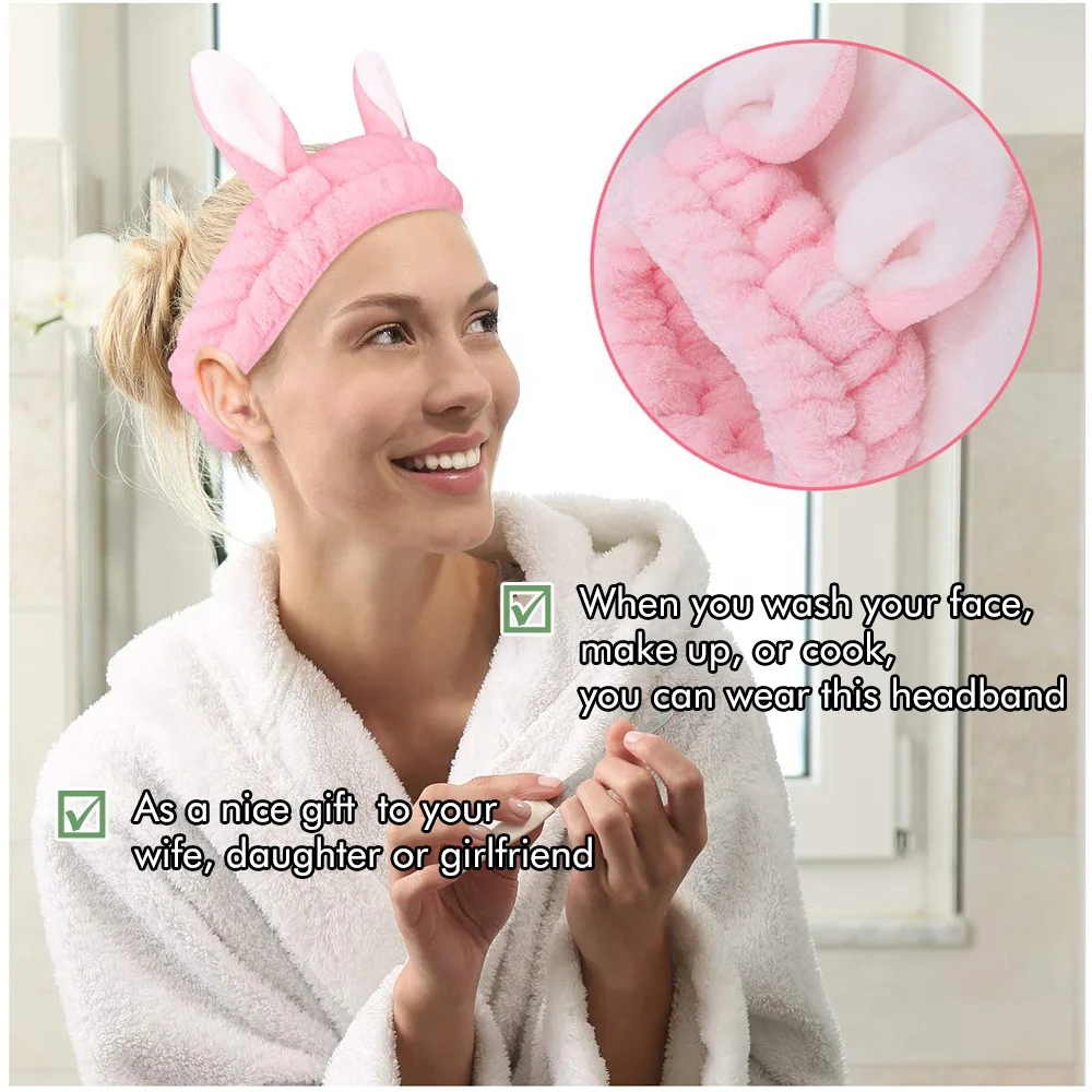 Wholesale Fashion Furry Headbands Girl Makeup Washing Face Hair Band