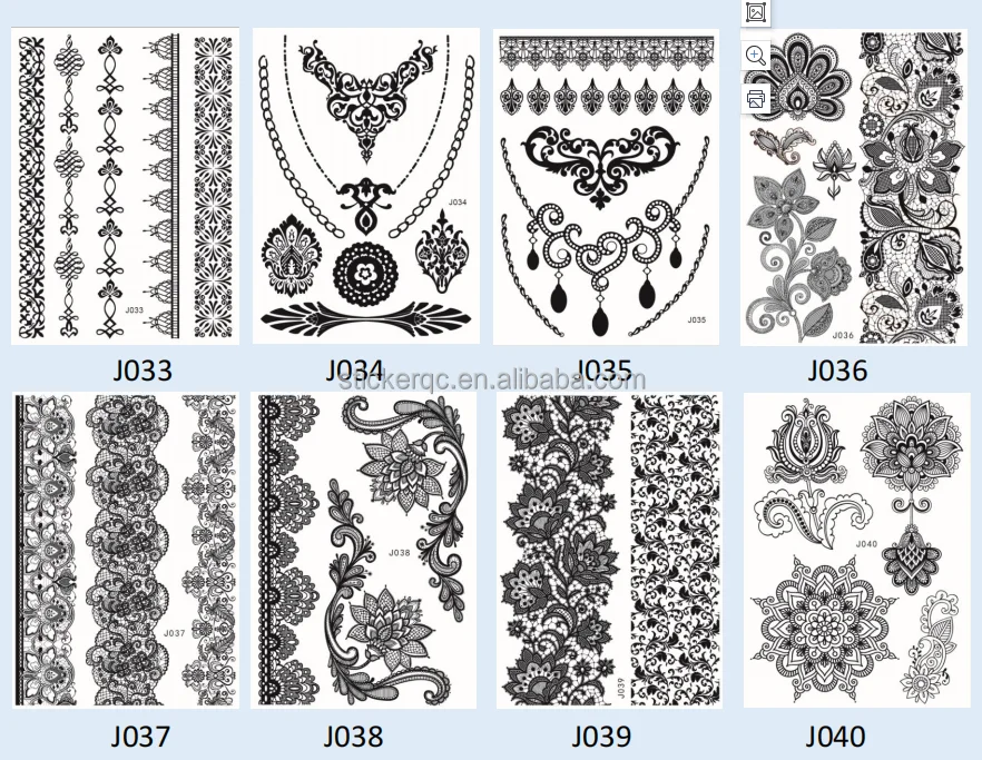 Waterproof Henna Tattoo Temporary Sticker Henna Stencils India Sticker