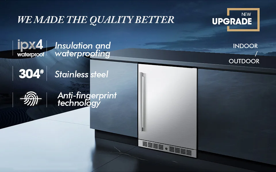 Factory Supply Black Color Beer Beverages Cooler 140L Built in Glass Door Drinks Refrigerator With Lock 5