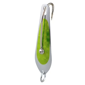 Stainless Steel Sequin 8cm 13g Single Hook Large Plate Boat Deep Sea Fishing Live Bait Printed Big Spoon – Metal Jig – view 3