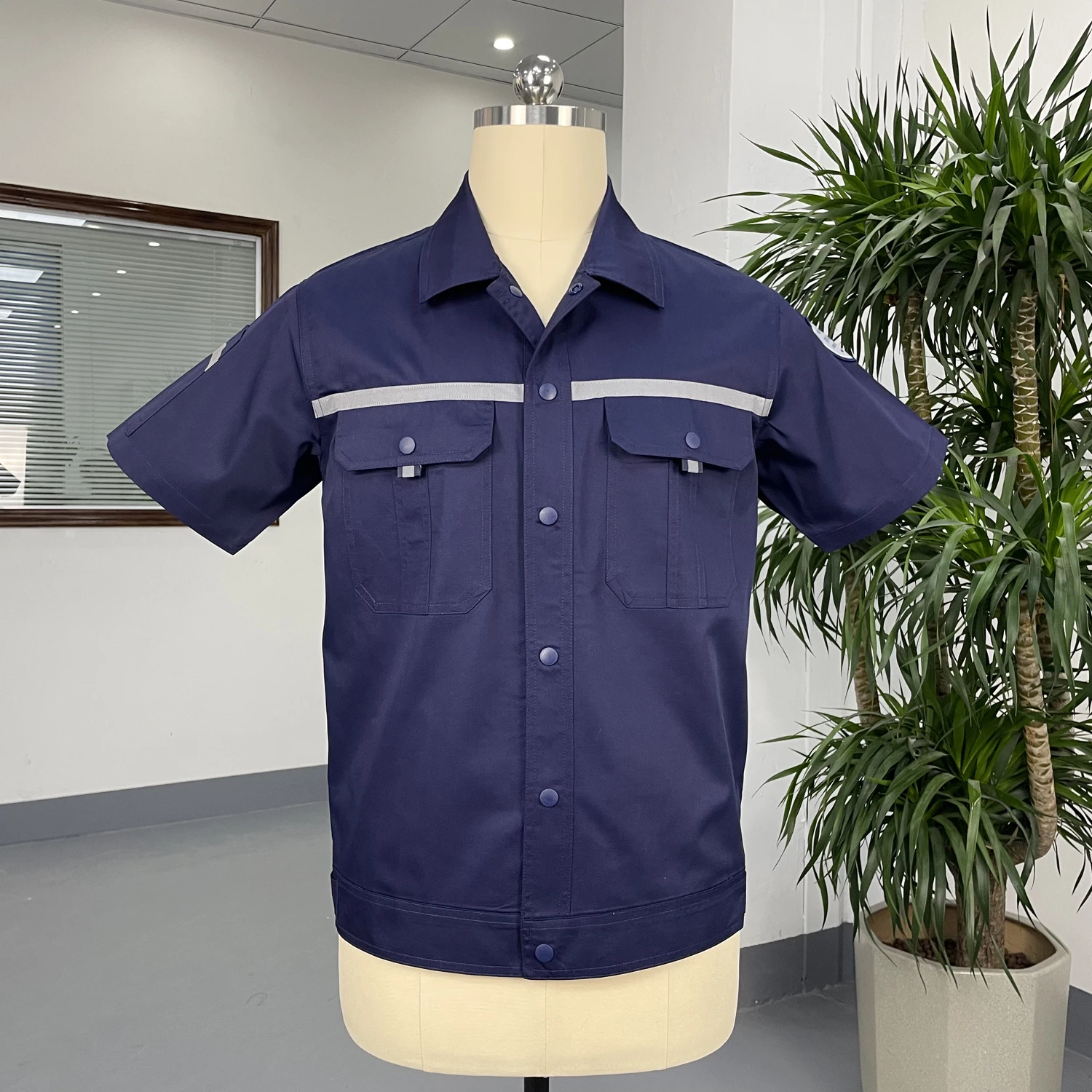 Custom Antistatic work clothes sets summer short sleeve thin natural gas station filling station fac