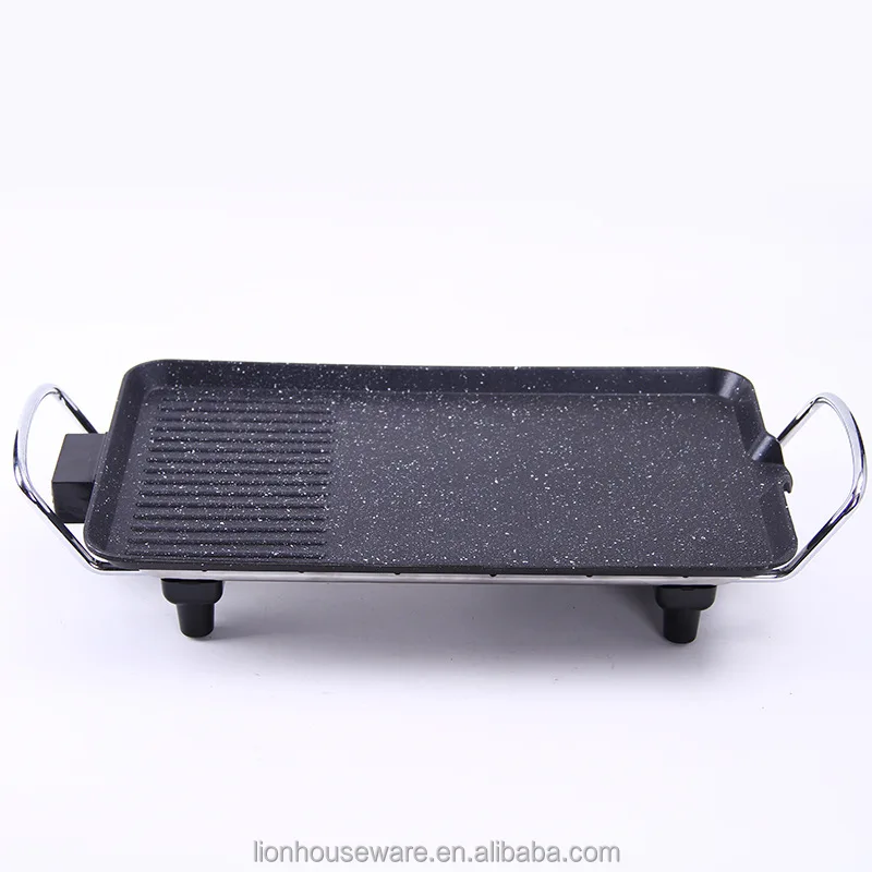 Electric Bbq Grill Teppanyaki Griddle Smokeless Nonstick Barbecue Plate Baking Pan Multi