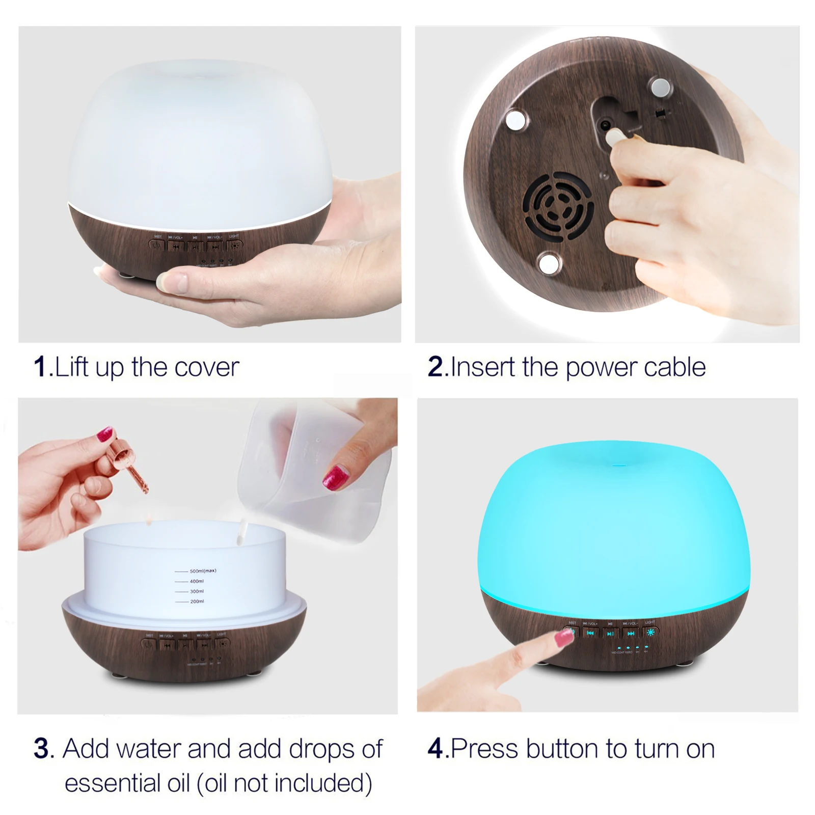 Factory Bluetooth Speaker RGB Led Light Remote Control Humidificateur ...
