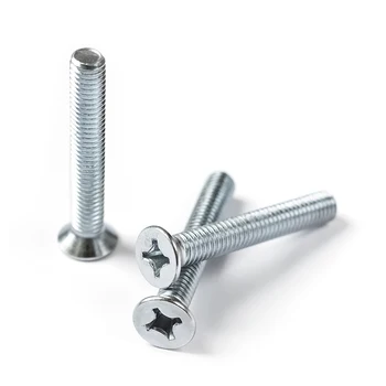 Customised Cross Recess Drive Zinc Nickel Plated Countersunk Flat Head Machine Thread Screws Bolts Manufactures Metric System