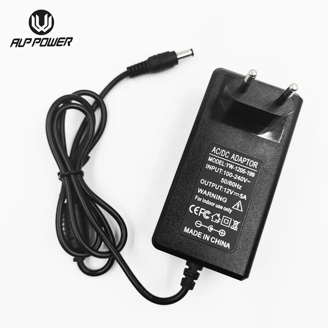 High quality power adapter 12v 5a 3a 2a 1.5a 1a 0.5a ac dc us eu wall plug 12 volt adaptor 12v 5a power adapter