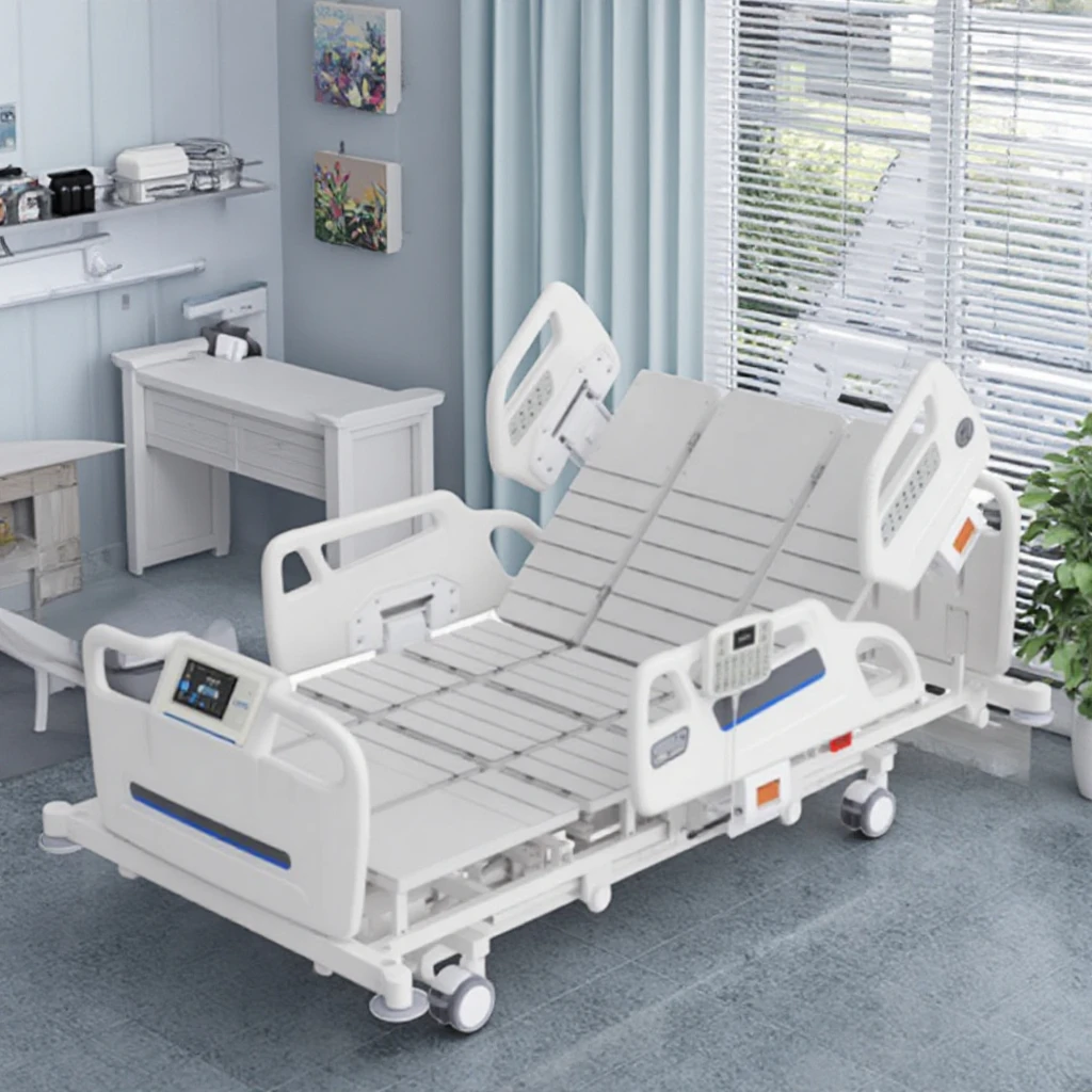 medical nursing bed turning left and right hospital bed with wheels-65