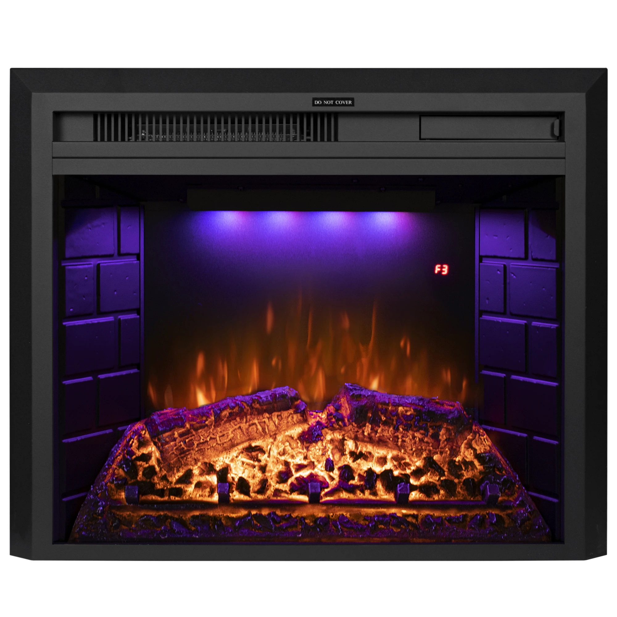 Luxstar 25 Inches Wholesale Modern Decorative Electric Fireplace Inserts with Overheating Protection Fire Crackling Sound