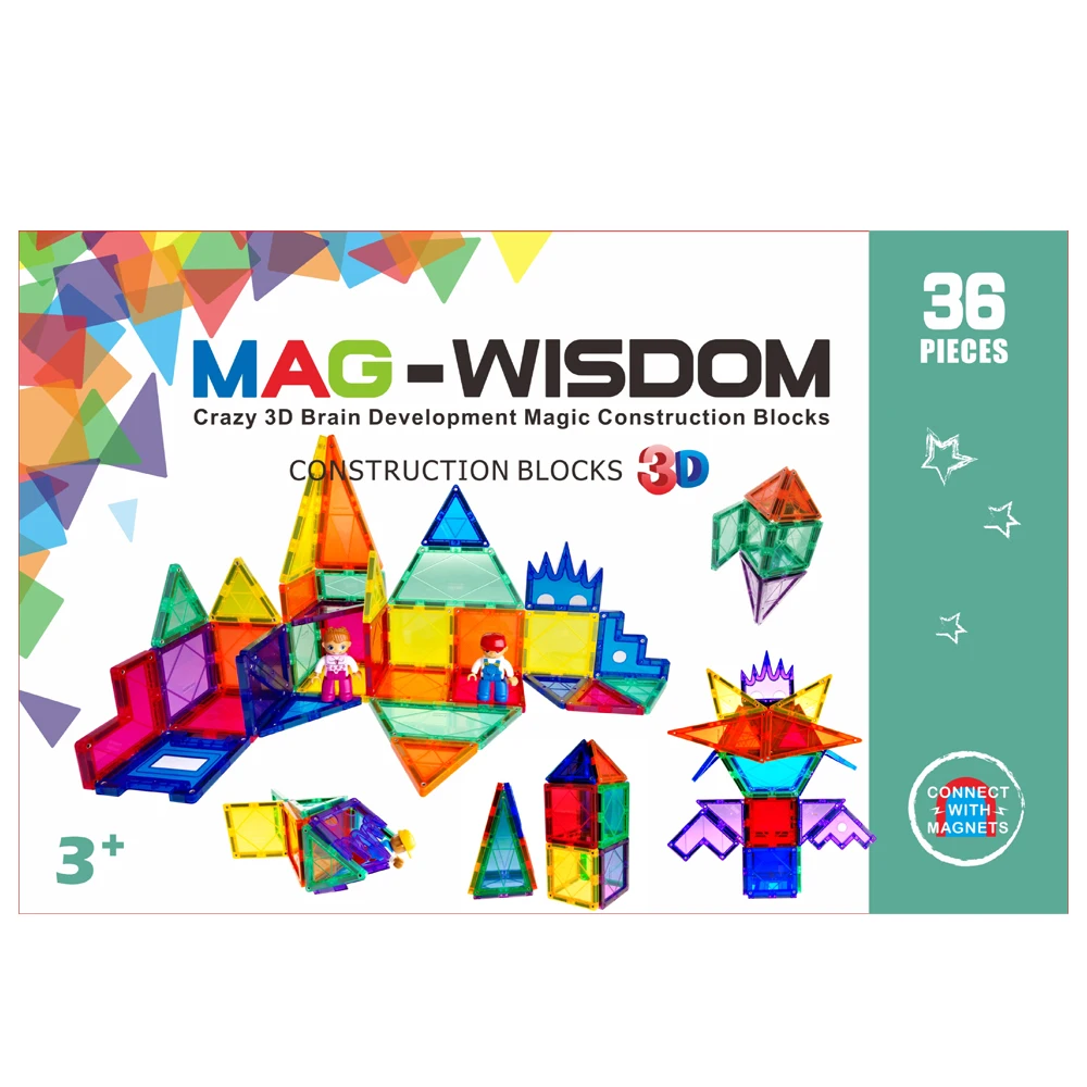 MAG-WISDOM Revit Blocks Magnetic Tiles Building Blocks Educational Magnetic Tiles for Kids