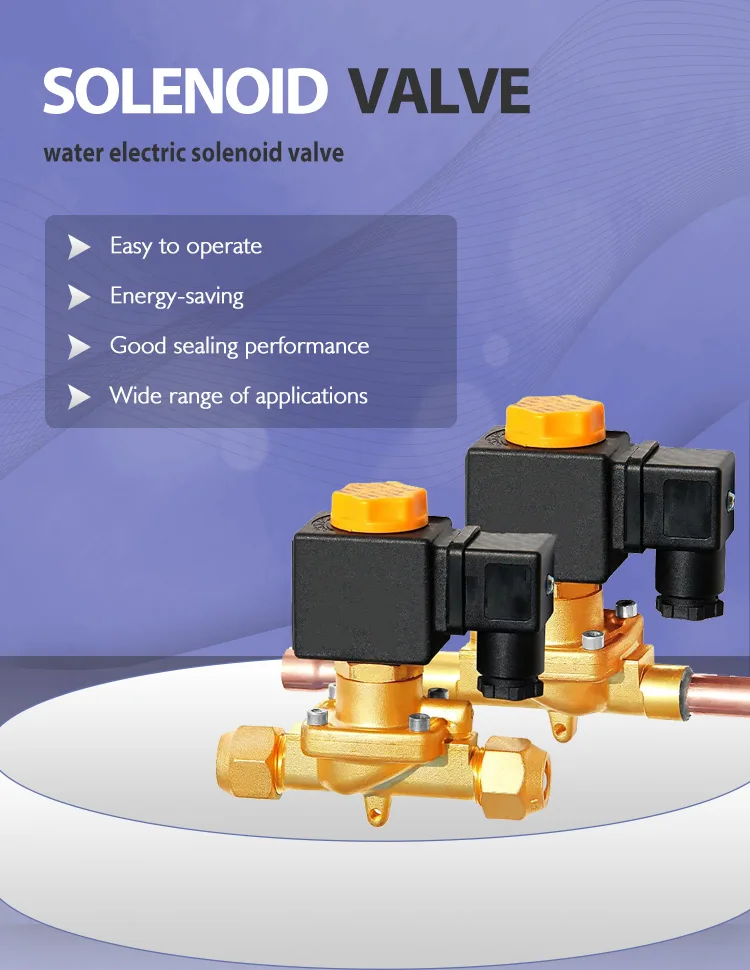 Low Noise 12v 24v 220v 110v For Condensing Unit Solenoid Control Valve