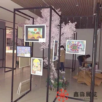 ギャラリー 展示台 Customized Free Standing Exhibition Display Stand for Art