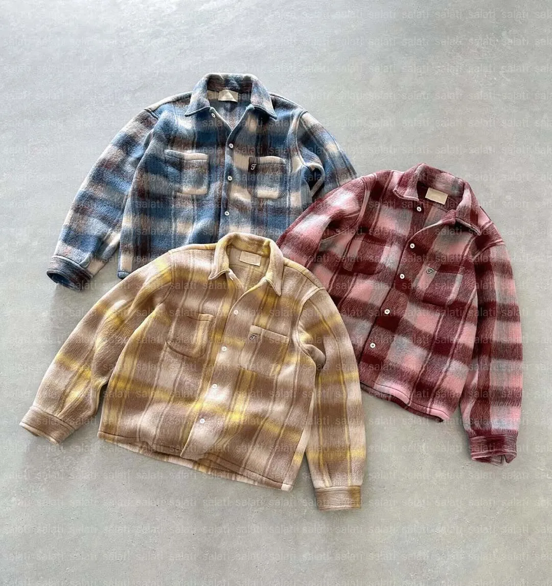 Salati Manufacturer High Quality Boxy Cropped T-shirt Oversized Button Long Sleeve Vintage Spring Breathable Shirts Men gallery 2