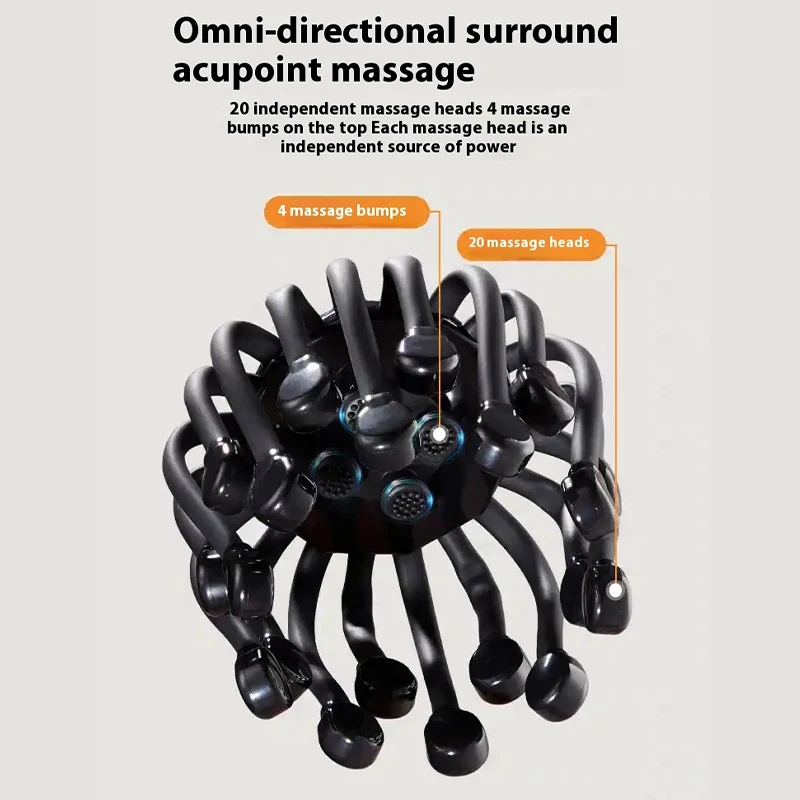 Adult Universal Silicone Octopus Automatic Spider Vibration Scalp Electric  Head Massager Intelligent Timing Head Massager Device