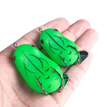 Cheery 4.5cm/5.4G 5cm/11.5G Top Water Frog Soft Bait Artificial Silicone with Double Hook for River Fishing – Soft Lure – view 4