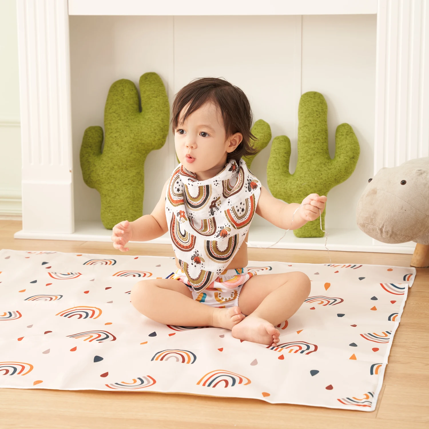 Reusable Fabric Baby Splat Mat Washable Non-slip