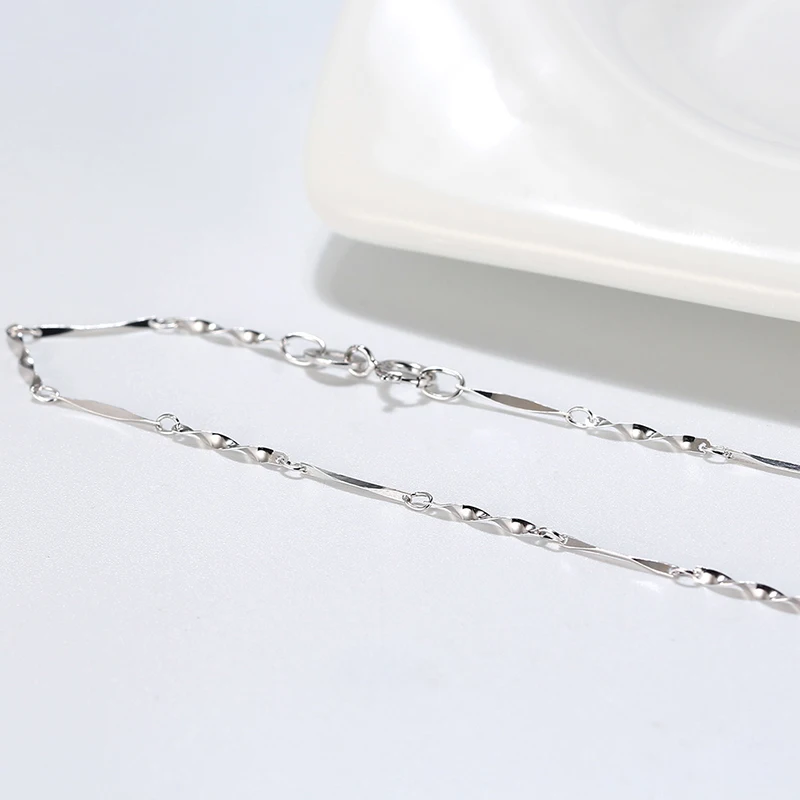 Collana Catenina In Argento Sterling Placcato Rodio 40,6 Cm - Gioiello Antiannerimento, Regalo Con Scatola
