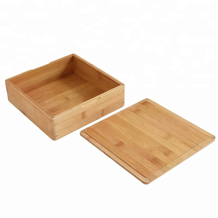 Premium Quality Customized Logo  Wooden Bamboo Storage Box with Magnet Cover box Combination 