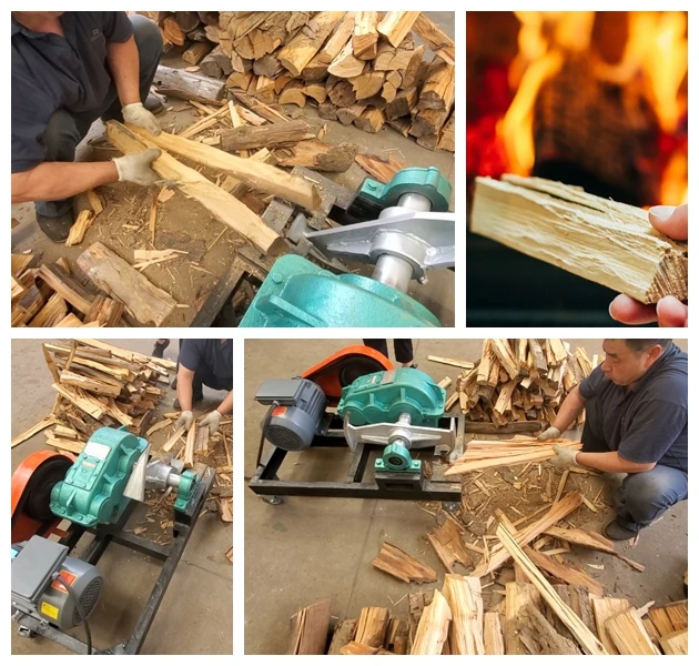 Firewood Processor Machine Log Splitter with Double Knife for Wood Cutting and Splitting