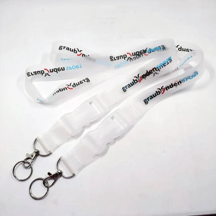 Custom Logo Printed Transparent TPU Lanyard New Design Neck Strap Mobile Phone Holder Silk Screen Printing Manufacture Direct