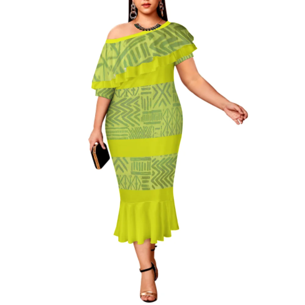 Low Price Polynesian Elei Tribal Design Custom Elegant Fishtail Dresses ...