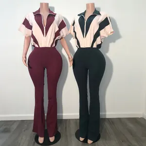 Huili Manufacturer Gym Leggings & Color Block Short Sleeve Shirts Two Piece Loungewear Custom logo Activewear Sets for Women