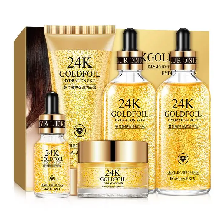 OEM ODM Private Label IMAGES 24k Gold Skin Whitening Anti-aging Skin Care Set