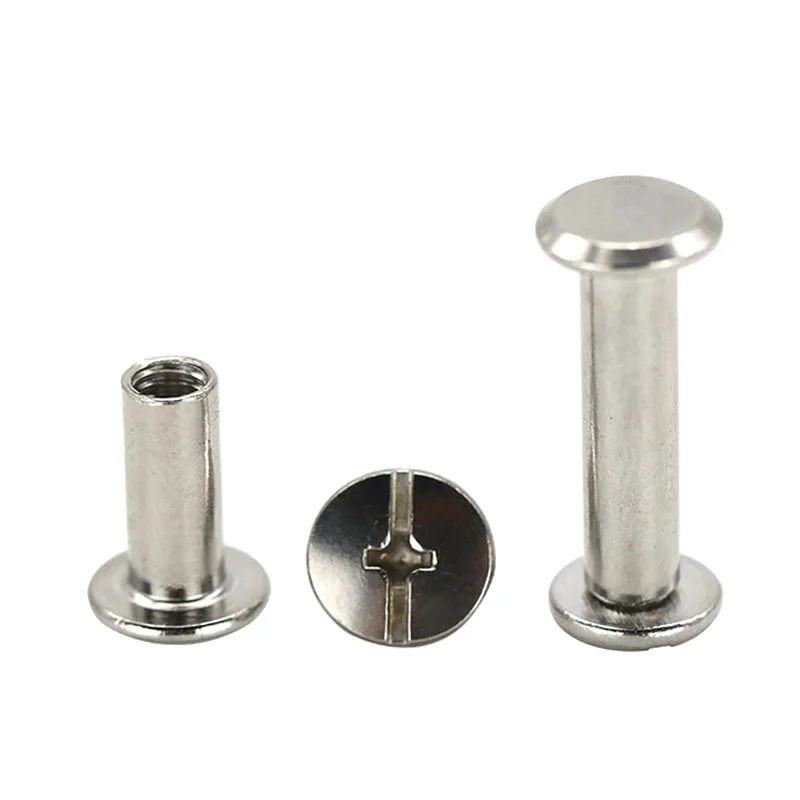Fastener Product SS304 M4 M6 M8 Flat Stainless Steel Chicago Screw for Leather
