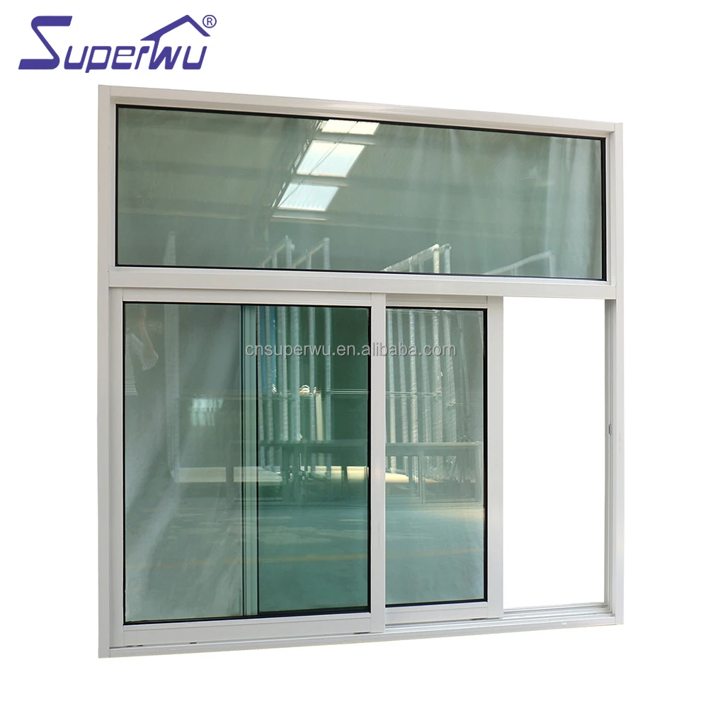 Customized Size Modern Aluminum Frame Double Glass Sliding Windows