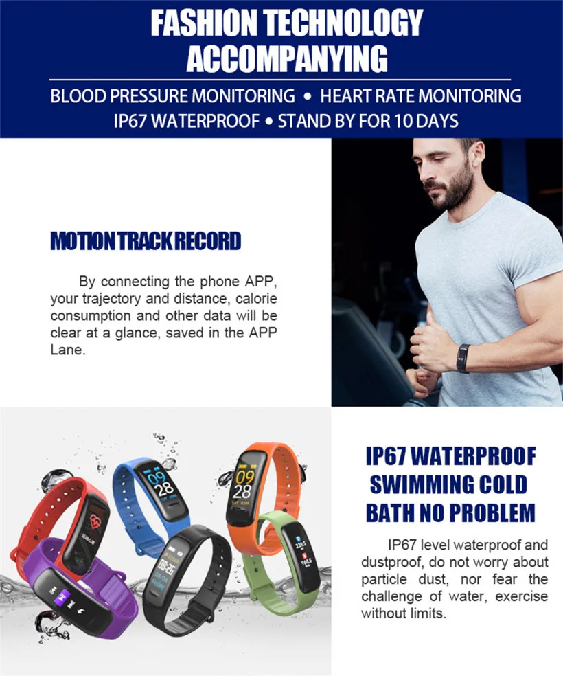 C1 Smart Bracelet Heart Rate Blood Pressure Monitor Smart Band Men Sport  Smart Wristband Waterproof Kids Pedometer - Buy C1 Smart Bracelet Heart  Rate Blood Pressure Monitor Smart Band Men Sport Smart