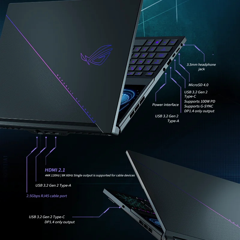 ROG Zephyrus Duo16 Rtx 4070 Gaming Laptop 16inch 2.5K +14Inch Dual Screen Laptop Stock Forex Special Laptop
