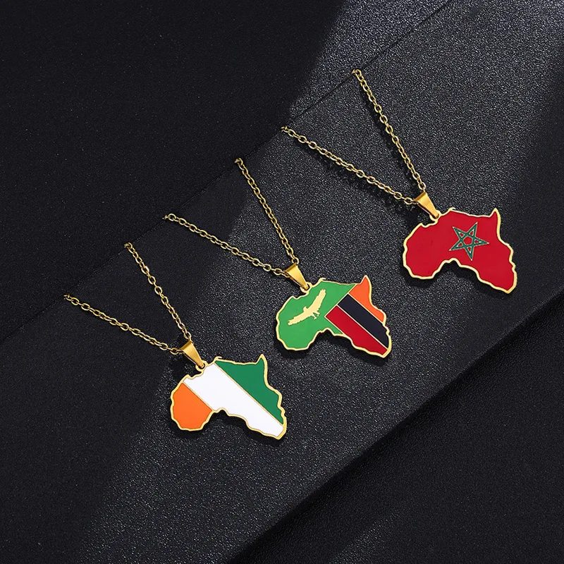 African Map Necklace