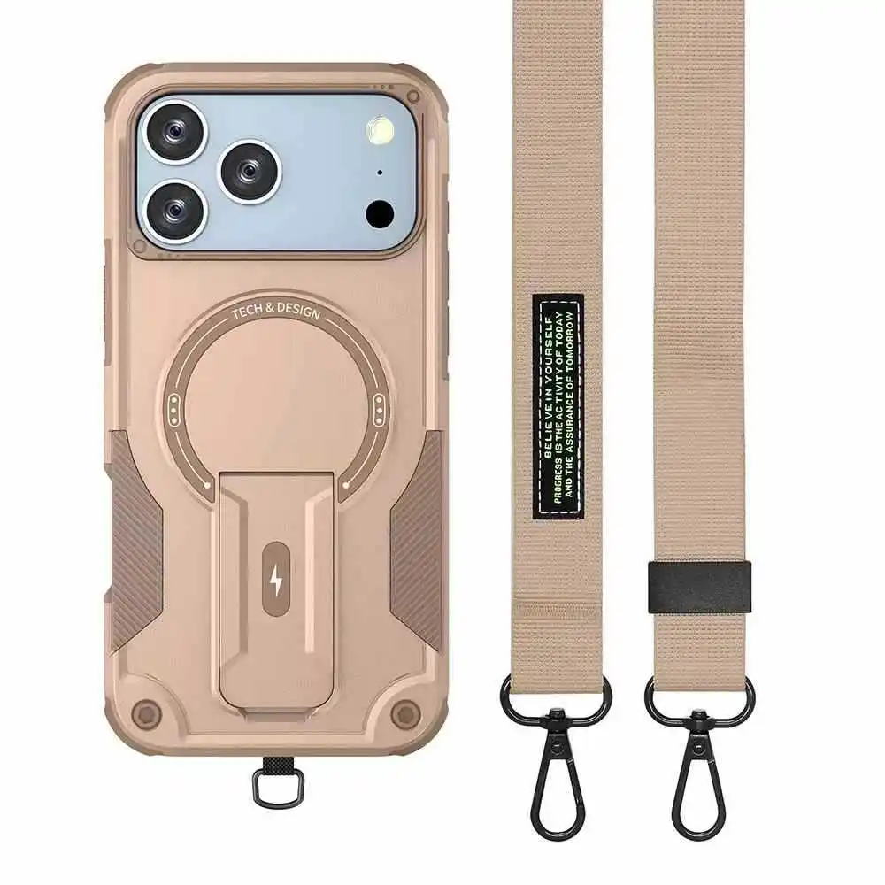 Magnetische Handyhülle Für Iphone 17 Pro Max Mit Standfuß Und Band_voghion.com