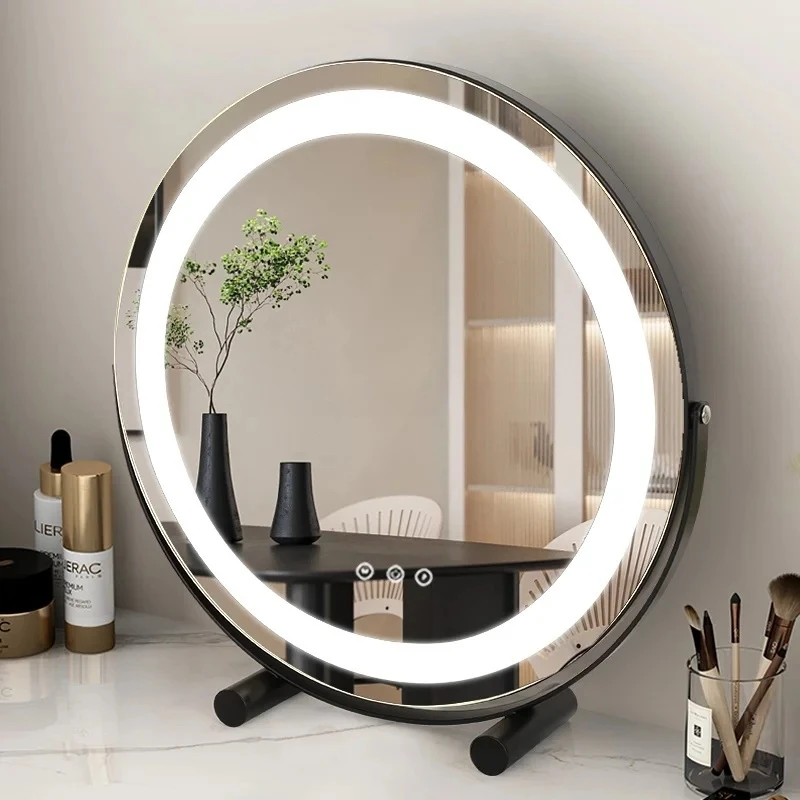 Anti Fog Smart Touch Switch Bathroom Round Mirror Modern Wall LED Makeup Mirror Factory Price