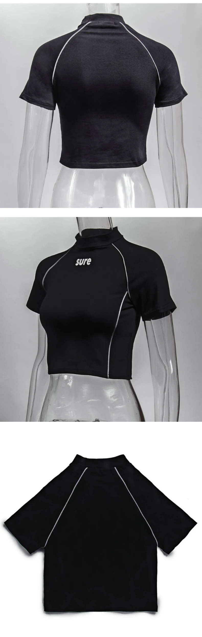 Factory direct hot sale model Summer short sleeves o-collar slim fit women Crop Top T-shirt