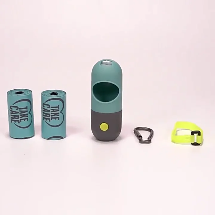 Dop Poop Bag Holder Dispenser Case With Led Flash Torch And Hangable To