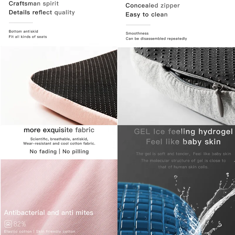 Factory Custom Soft Cooling Gel Memory Foam Comfort Car Driving Seat Cushion Pad