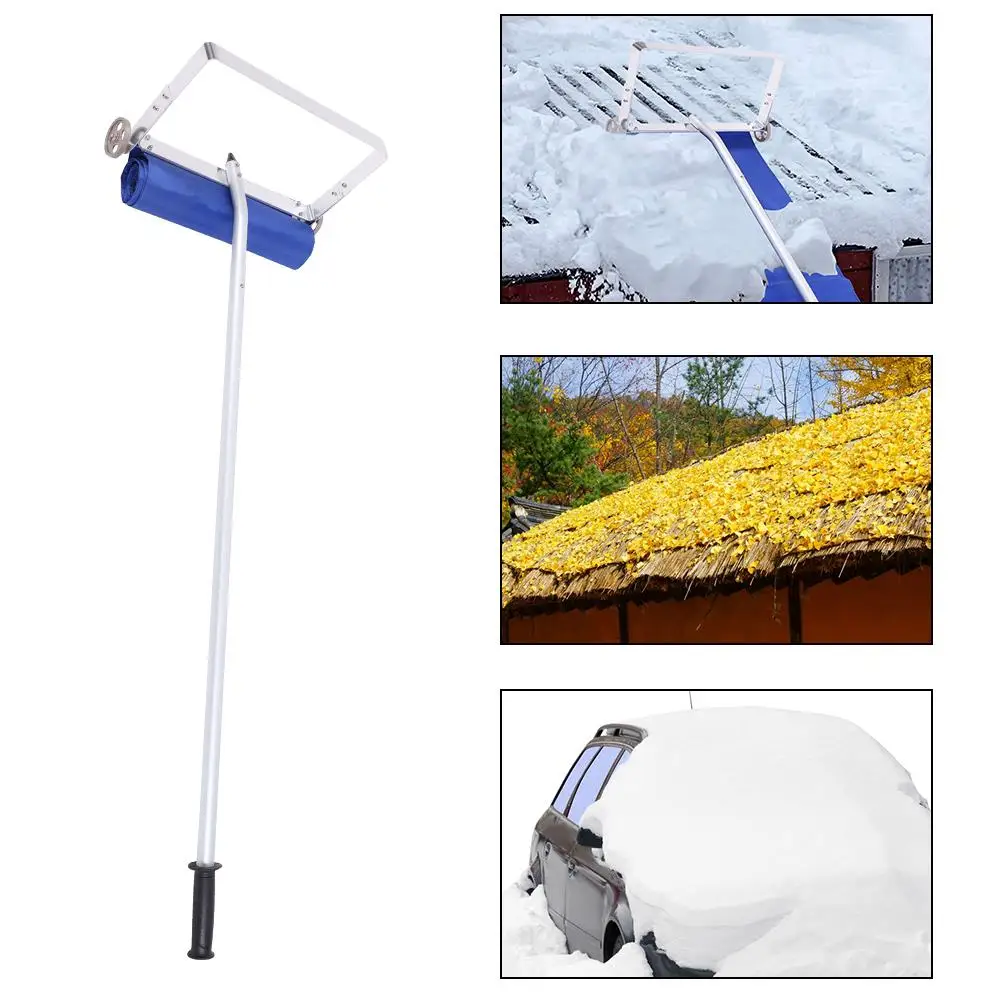 Snow Roof Rake With Square Rake Head Roof Snow Rake Removal Tool With