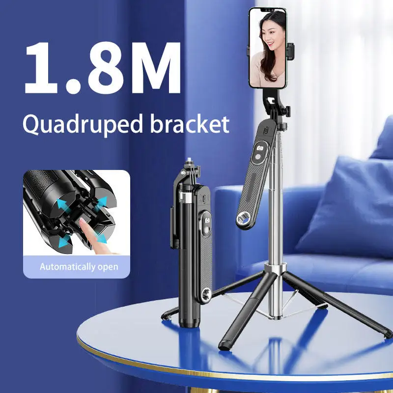 New 180CM Tripod 360 Rotation Portable Foldable Cell Phone Tripod Stand Stabilizer Travel Video Photograph Selfie Stick
