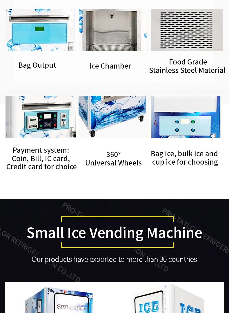 Commercial Bagged Ice Vending Machine Automatic Pure Ice Cube Bagging
