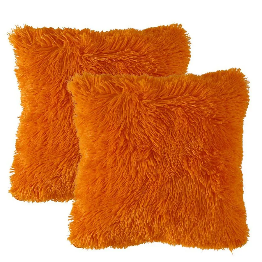 Z363 Luxury Faux Fur Cover Home Car Sofa Decoration Throw Pillow Zipper Closure Cover Removable Throw Pillow Car