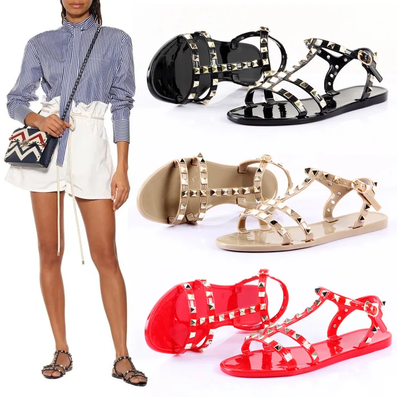 rivet jelly sandals