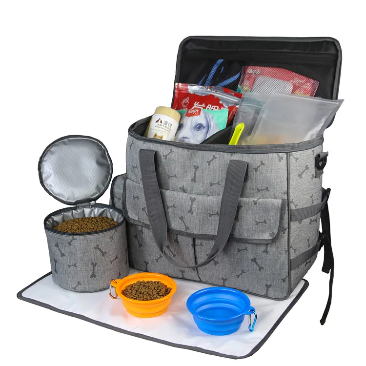 Custom Wholesale Portable Airline Approved Pet Dog Food Travel Bag Tote
