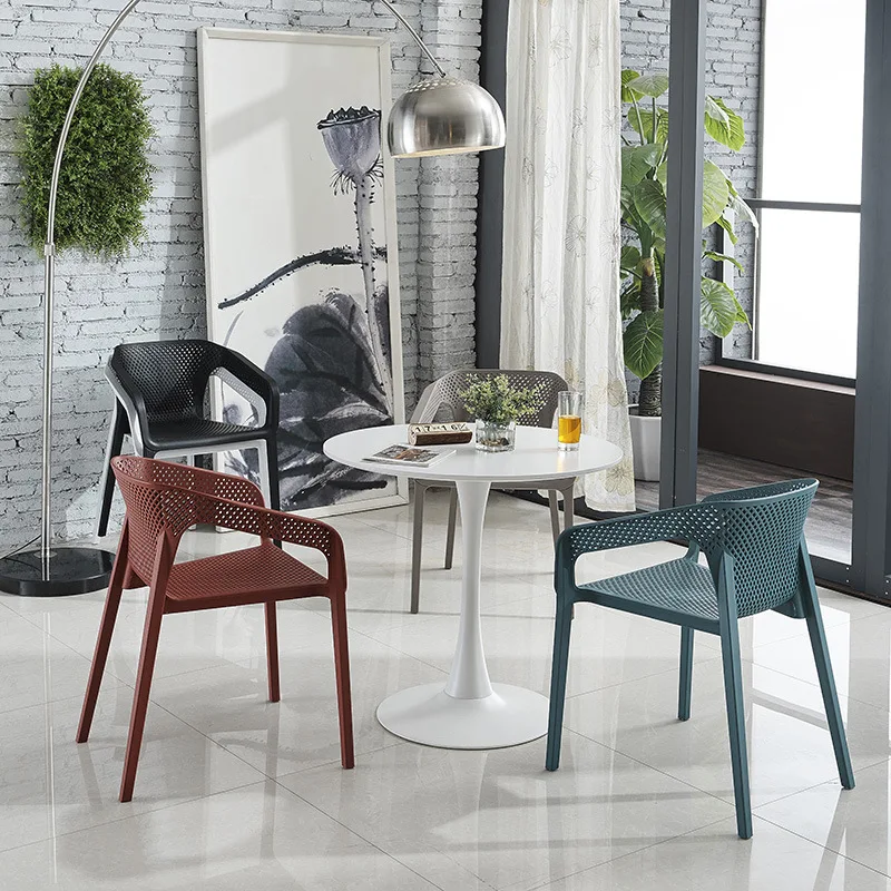 Nordic Stackable Dining Plastic Chairs Modern Garden White Chair For ...