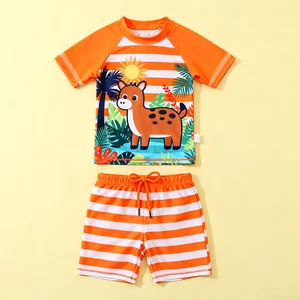 Oeko-Tex Certified Custom Animal Print Baby Swim Suit Manufacturers Toddler Bathing Suits Boys Swimwear for Summer