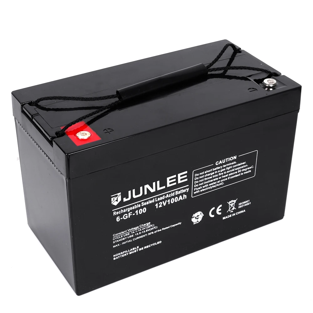 Junlee solar batteries 12v 100ah  High QualityLead  deep cycle battery agm Lead Acid Batteries