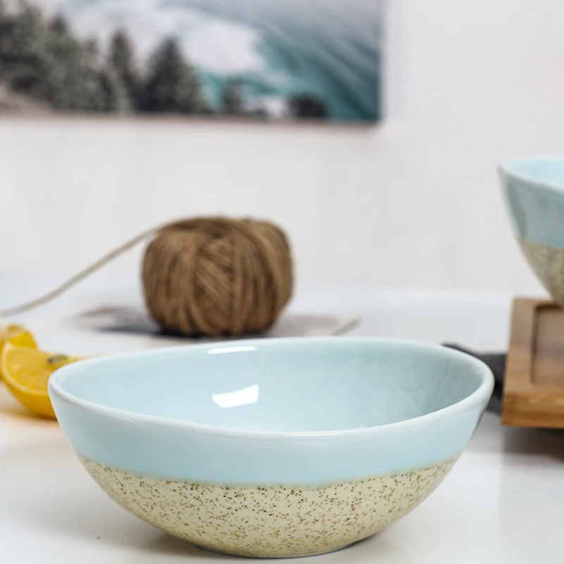 light blue ceramic bowl