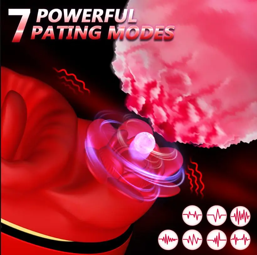 Popular 2IN1 Female Vibrator With 7 Powerful Tapping Modes & Tongue Licking Clitoris Nipples Adult Sex Toys For Woman Sexy Toys%_voghion.com