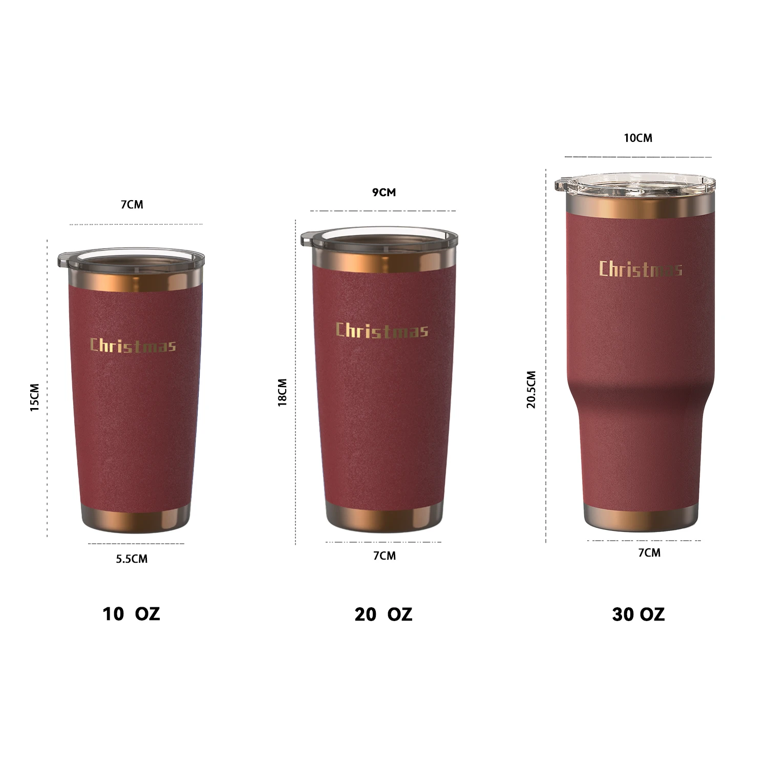 Vacuum Stainless Steel Travel Mug with 2-in-1 Slide Lid Personalized Custom logo Color Powder Copper Plated Tumbler details