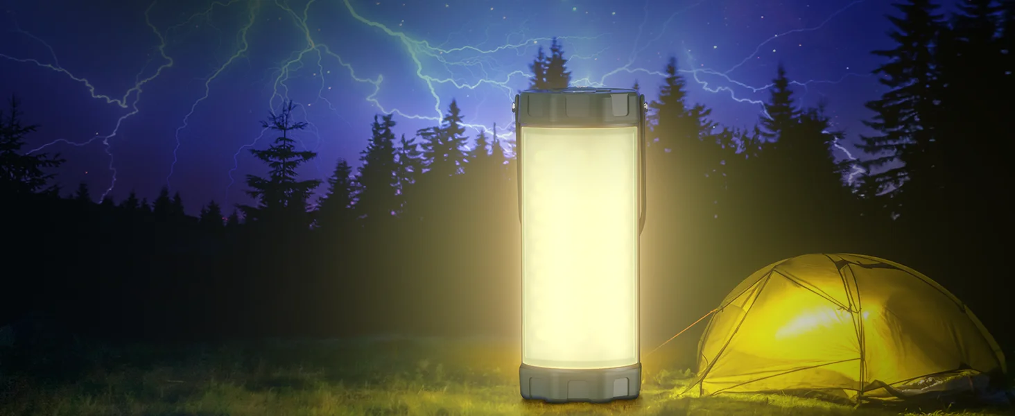 Lampe LED De Camping Glocusent - Portable, Rechargeable, Lumière Chaude/blanche, Pour Extérieur Et Urgence