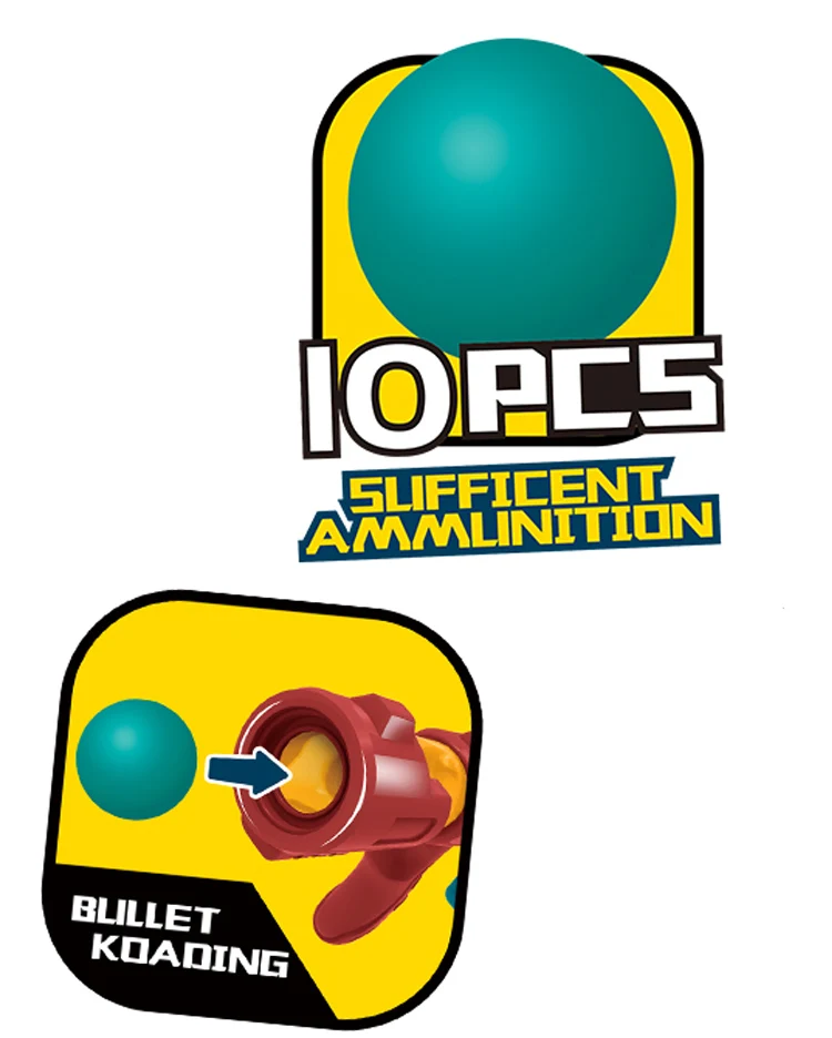 ColorBaby Warriors Pistola A Palline In Gommapiuma - 12 Proiettili Morbidi, Gittata 7,6 M - Gioco All'Aria Aperta Per Bambini +3 Anni - 2